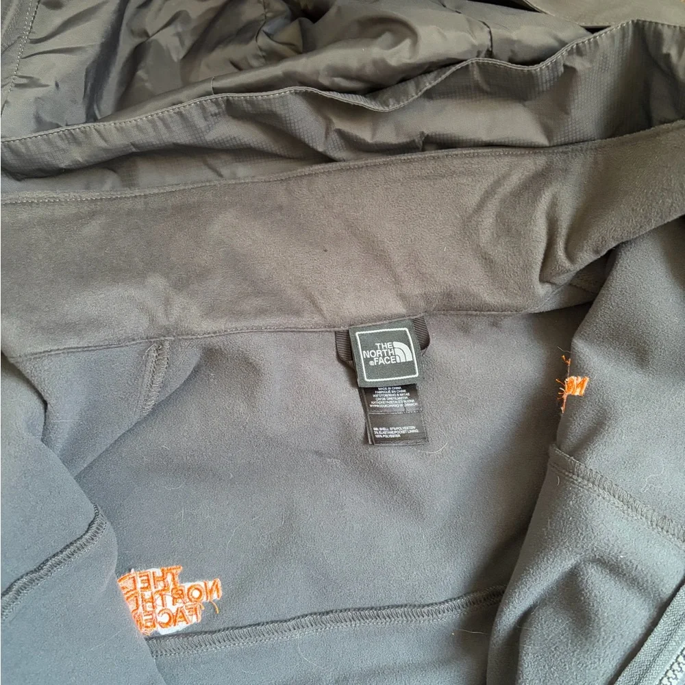 The North Face Men's Hooded Jacket - Charcoal with Orange Accents